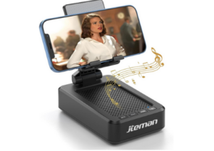 JTEMAN Cell Phone Stand with Wireless Bluetooth Speaker