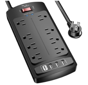 Nuetsa Flat Plug Surge Protector Power Strip