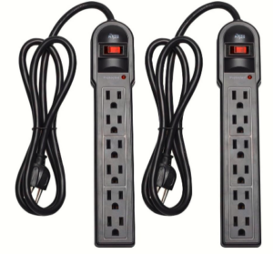 KMC 6-Outlet Surge Protector Power Strip 2-Pack 